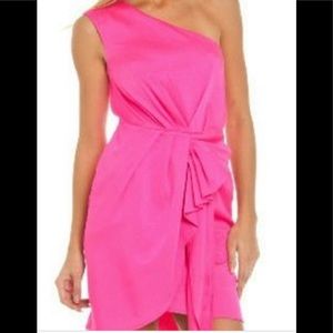 Pink One Shoulder Dress Bcbg 